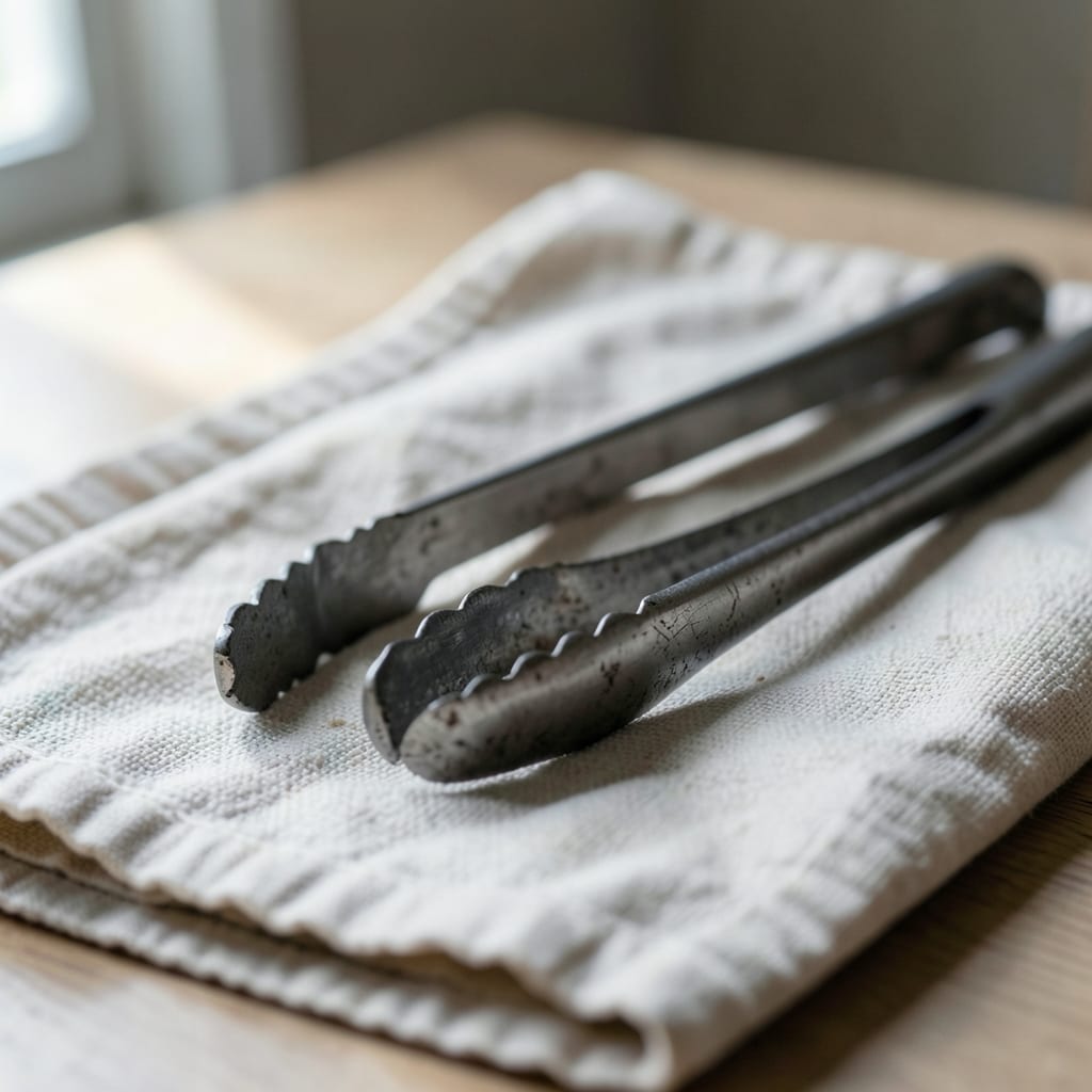 The metal tongs